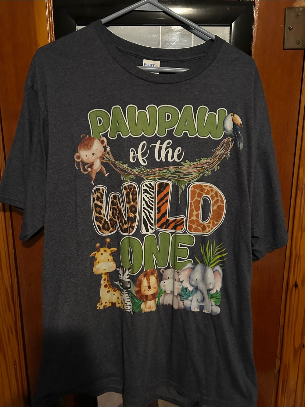 Kids "Pawpaw of the Wild One" Graphic Tee - Dark Gray